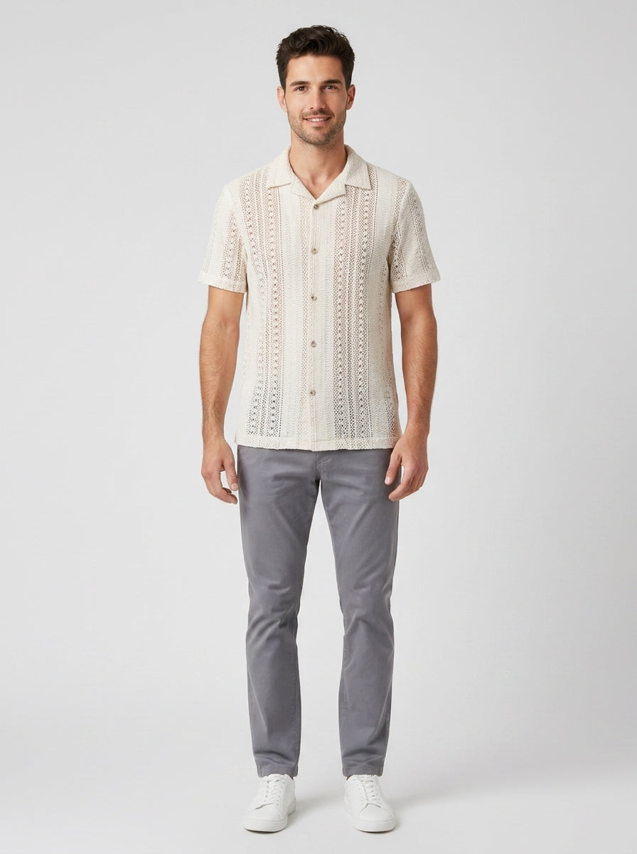 Camicia CAMICIA COLLO BOWLING - foto indossata