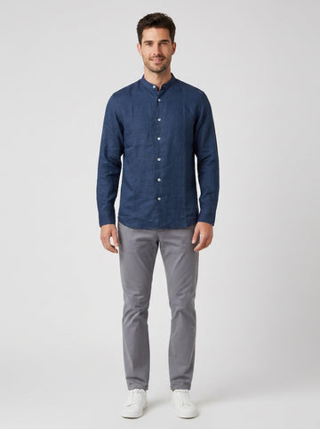 Camicia CAMICIA COREANA LINO CE986SS - foto indossata