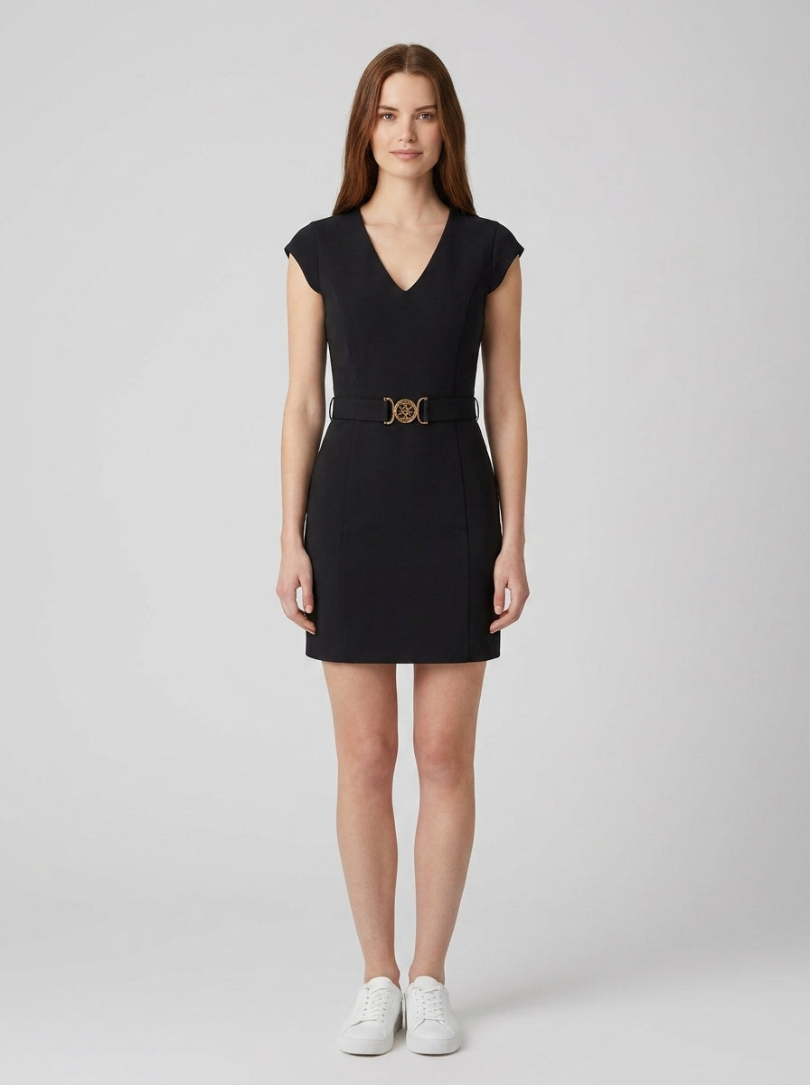 Chrissy V Neck Belted Dress - foto indossata