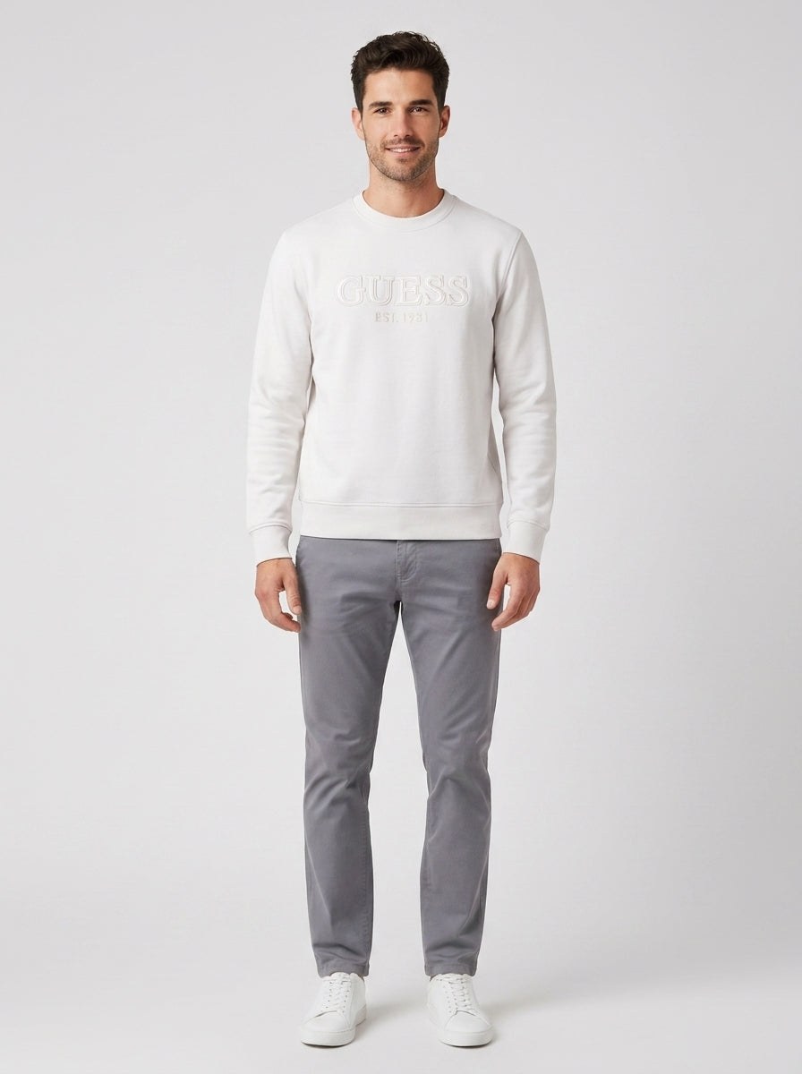 Felpa Guess Logo Cotone Uomo - foto indossata