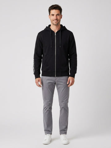 Felpa Versace Uomo Full Zip Nera - foto indossata