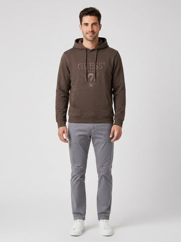 Guess Felpa Hoodie Beau Nero Uomo - foto indossata