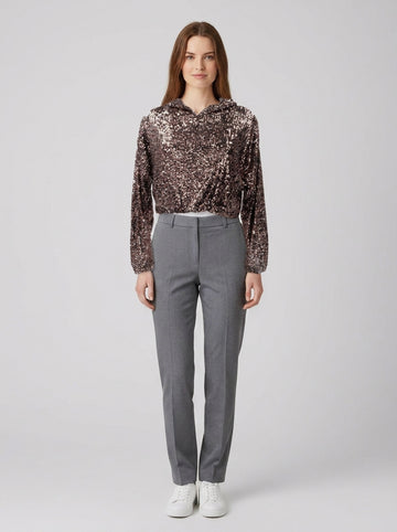 Felpe Crop top paillettes 91029 - foto indossata