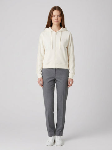 Felpa Guess Maryella Full Zip Nera Donna - foto indossata