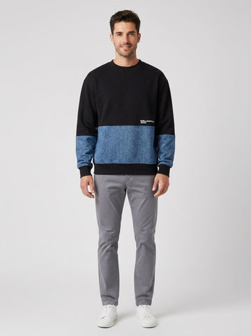 Relaxed Denim Mix Sweat - foto indossata