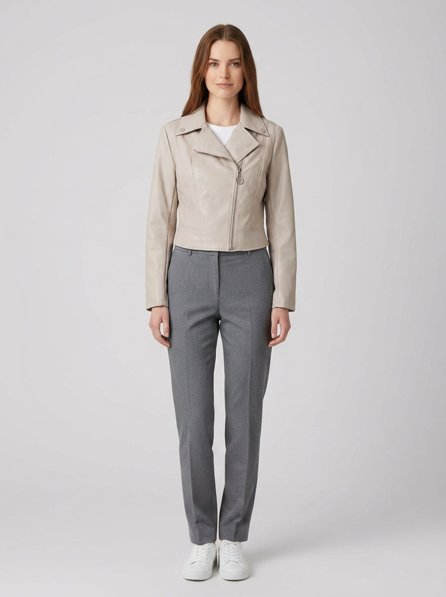 Giubbotti CLEMENCE PU LEATHER JACKET - foto indossata