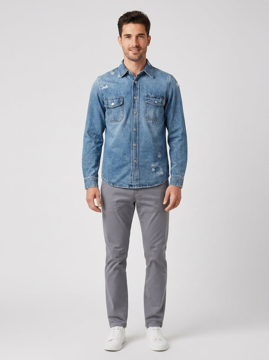 Giubbotti GIUBBOTTO DENIM GL6293Q - foto indossata