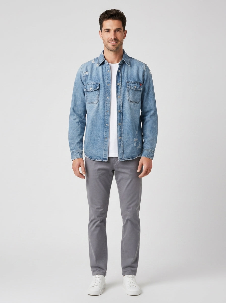 Giubbotti GIUBBOTTO DENIM GL6293Q - foto indossata