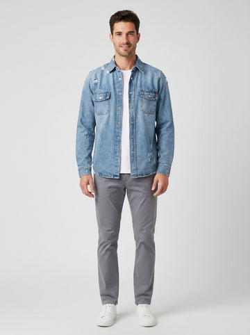 Giubbotti GIUBBOTTO DENIM GL6293Q - foto indossata