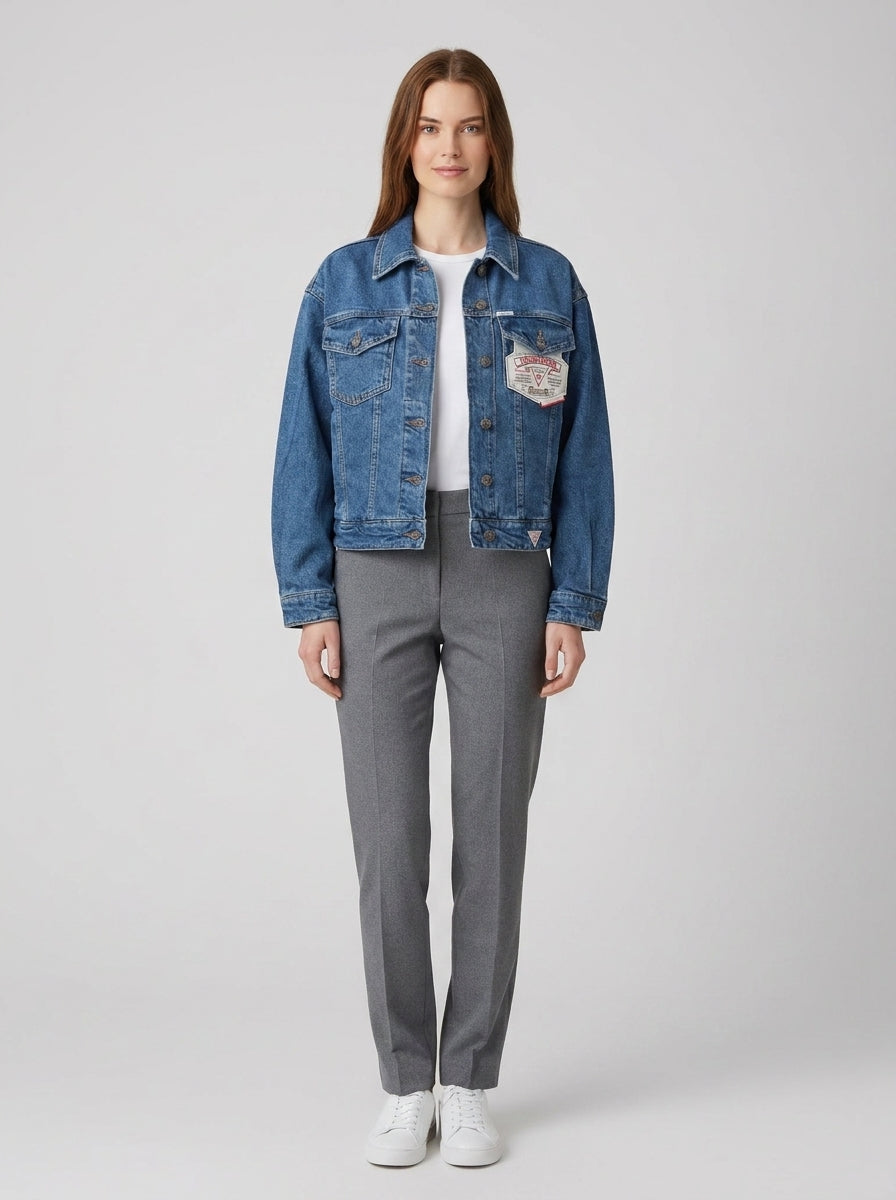 Giubbotti GJ OVERSIZE TRUCKER JACKET - foto indossata