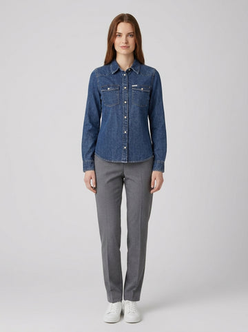 GJ SLIM LS DENIM SHIRT - foto indossata