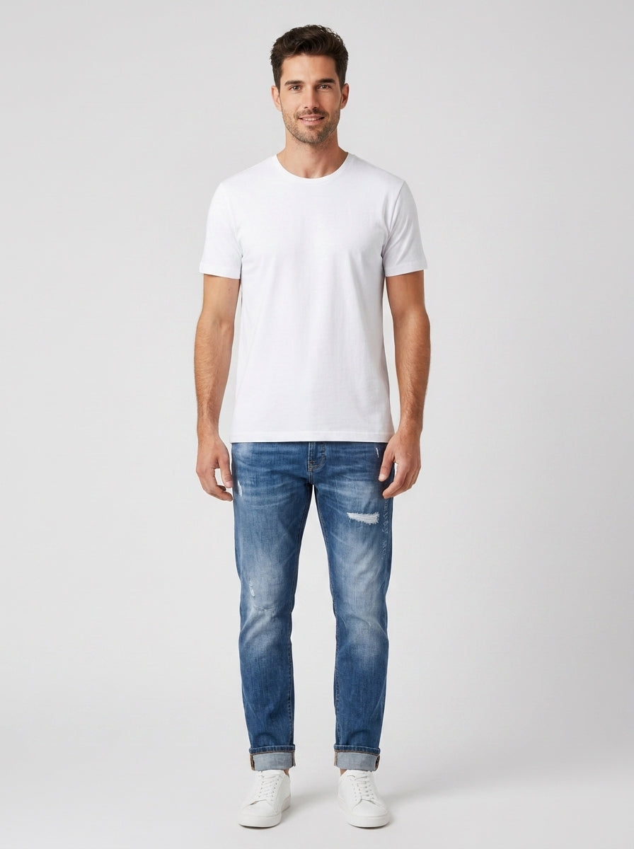 Jeans CARROT FIT SCRITTE LASER M62 - foto indossata