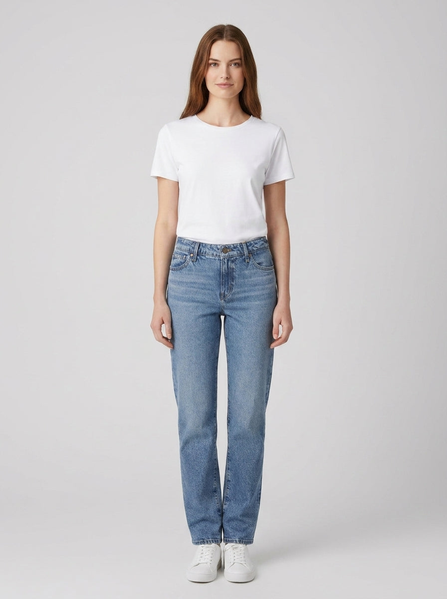 Jeans GJ G08 MID RISE STRAIGHT - foto indossata