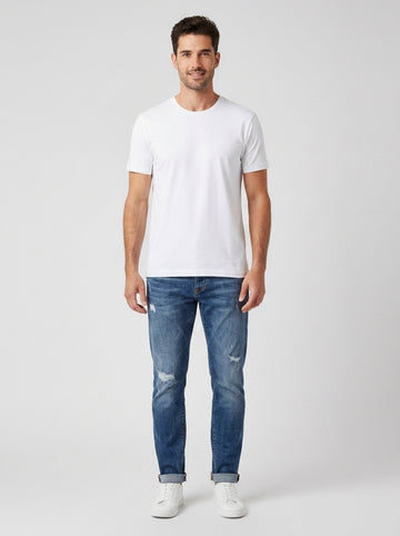 Jeans REGULAR FIT RICAMO M112 - foto indossata