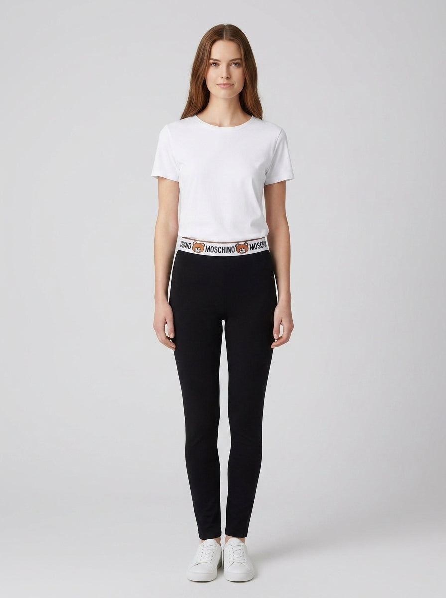 Leggins Moschino Nero Cotone Donna - foto indossata