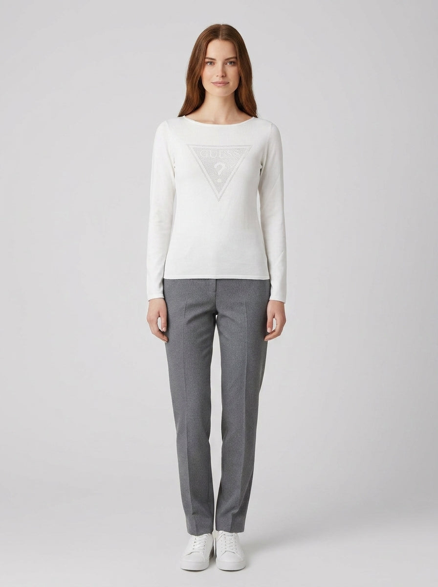 Maglione Guess Triangle Logo Donna - foto indossata