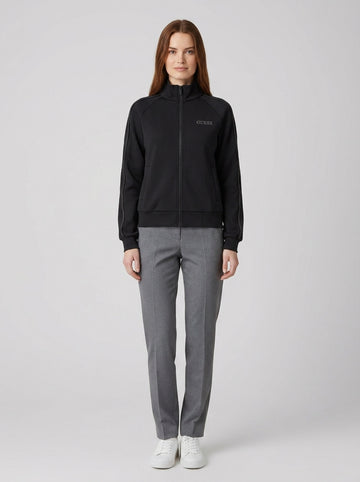 Felpa Guess Octavia Collo Alto Zip - foto indossata