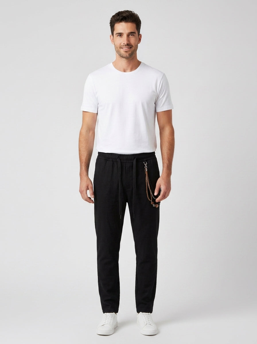 Pantalone Slim Fit Over D Elasticizzato - foto indossata