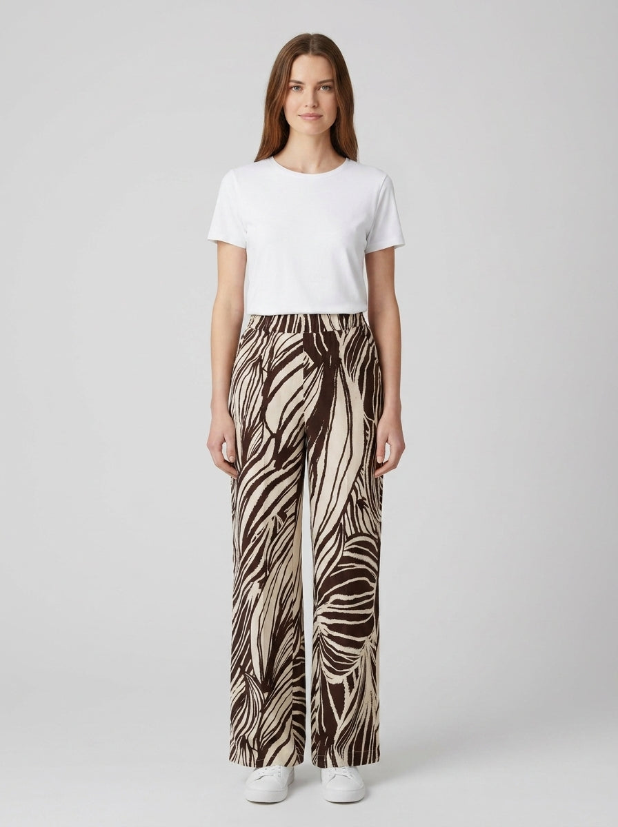 Pantaloni Guess W6GB19W1972 BASTIENNE WIDE - foto indossata