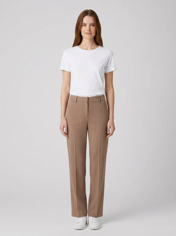 Pantaloni Guess W6RB02WH9Y2 NAUSICA WIDE LEG PANT - foto indossata