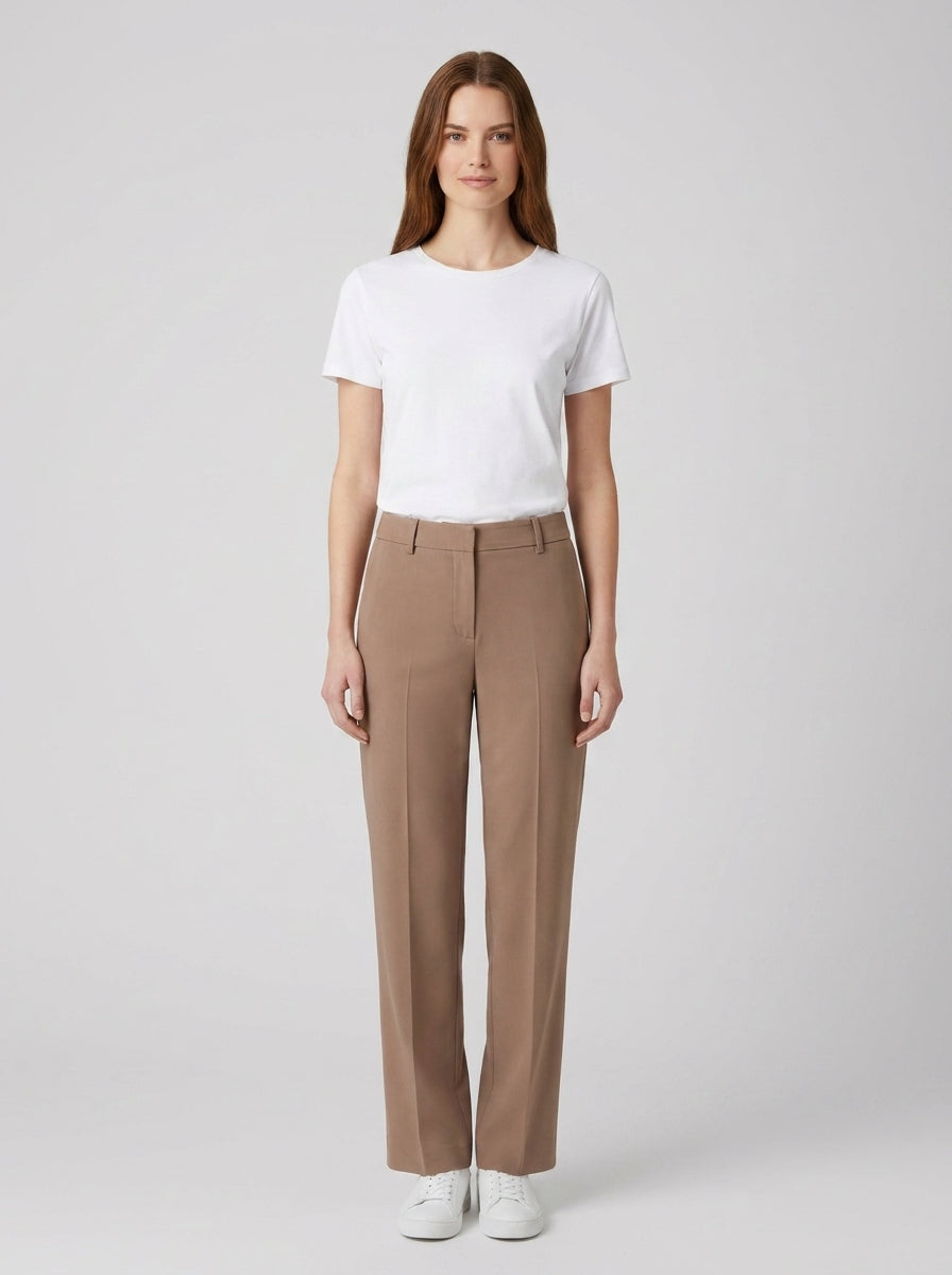 Pantaloni Guess W6RB02WH9Y2 NAUSICA WIDE LEG PANT - foto indossata
