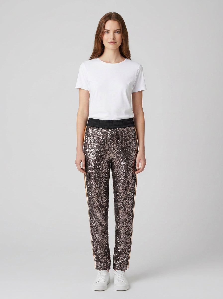 Pantaloni Paillettes e raso 91030 - foto indossata
