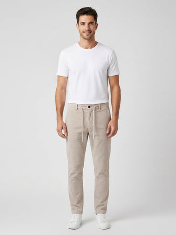 Pantaloni Capri Slim Over D Beige - foto indossata