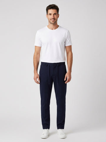 Over D Pantaloni Slim Blu Uomo - foto indossata