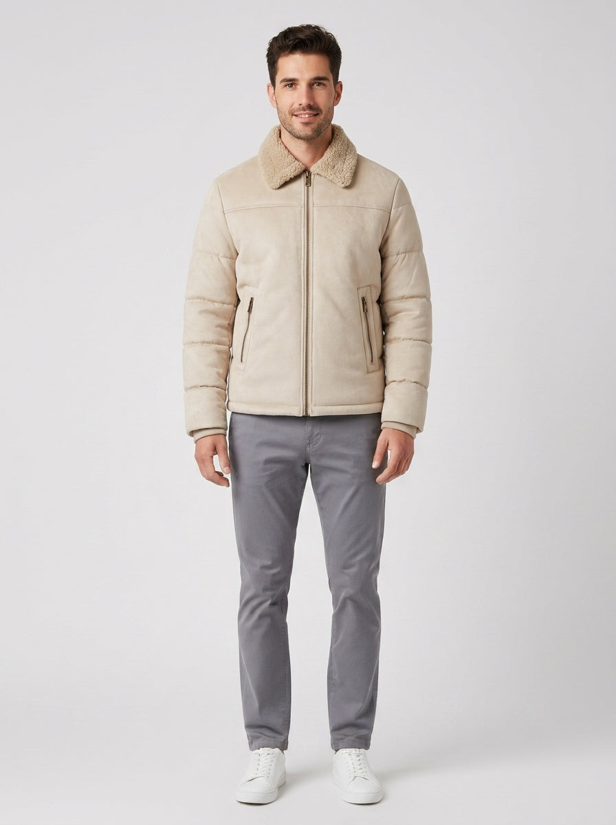 Shearling Puffa Jacket - foto indossata