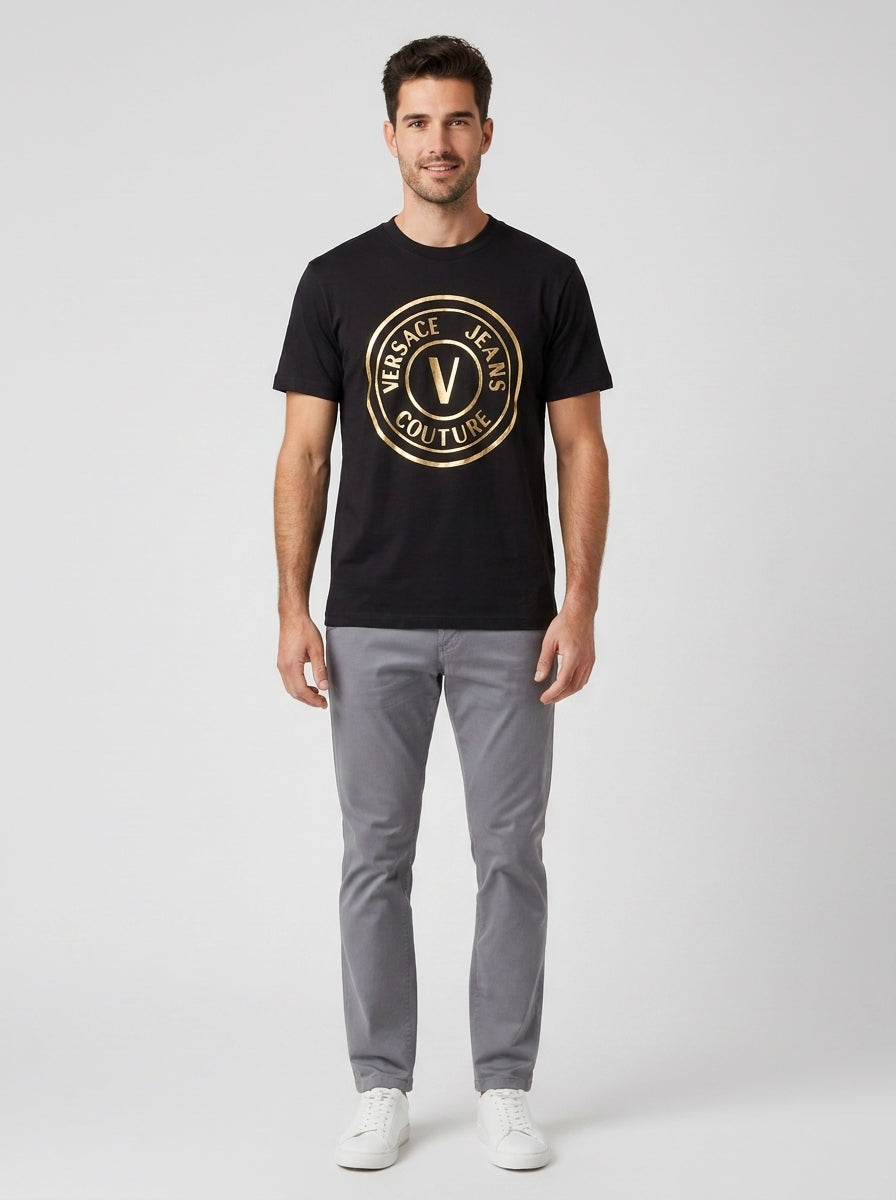 T-shirt 73GAHT05 T-SHIRT LOGO METALLIZZATO - foto indossata