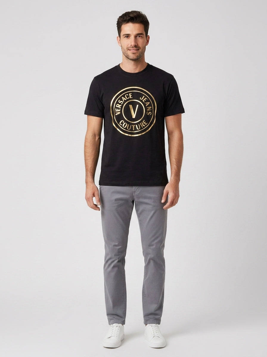 T-shirt 73GAHT05 T-SHIRT LOGO METALLIZZATO - foto indossata