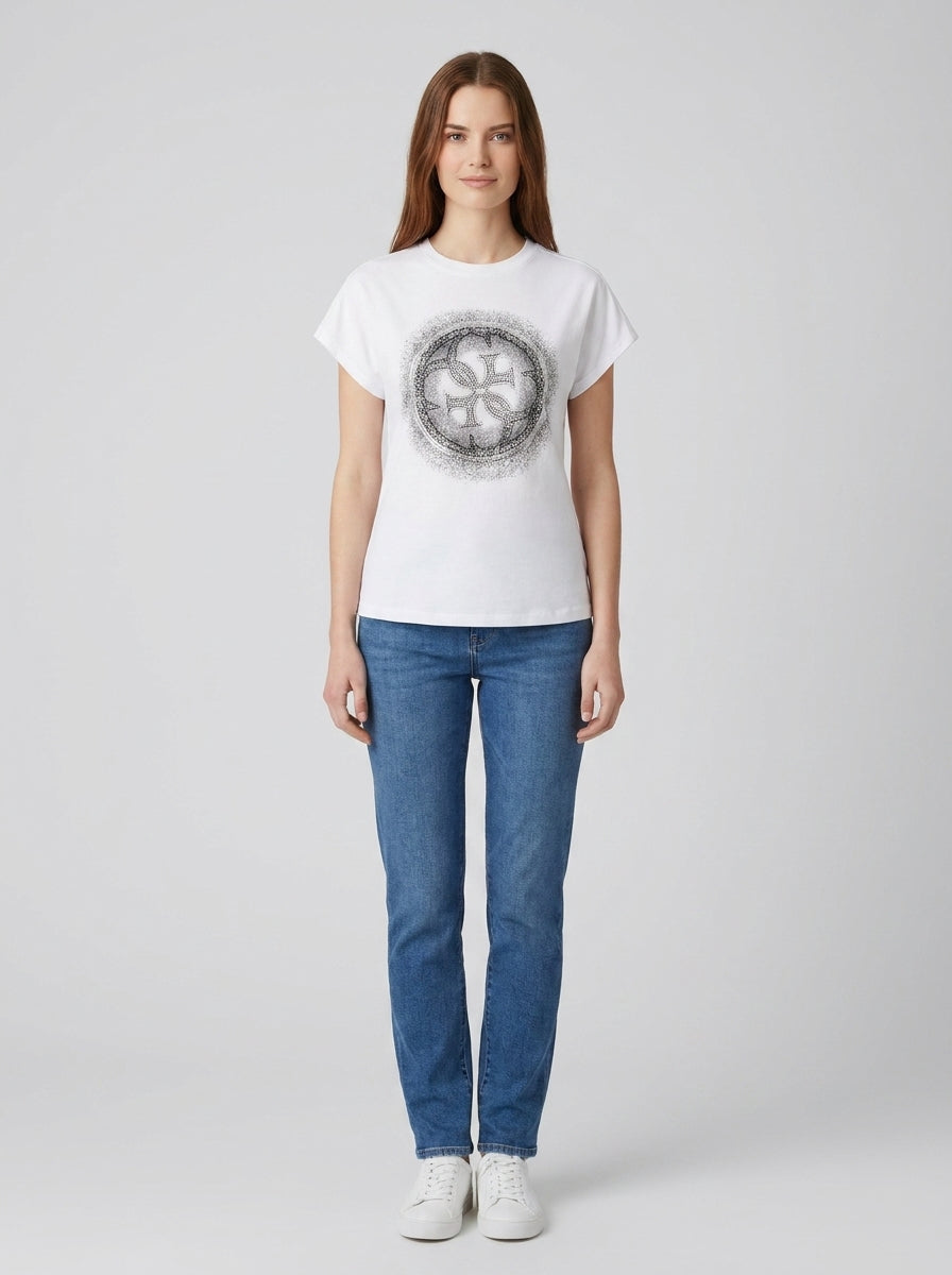 T-shirt CN SS 4G SHADED HOTFIX - foto indossata