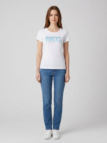T-shirt CN SS GLITTER DEGRADE LOGO TEE - foto indossata