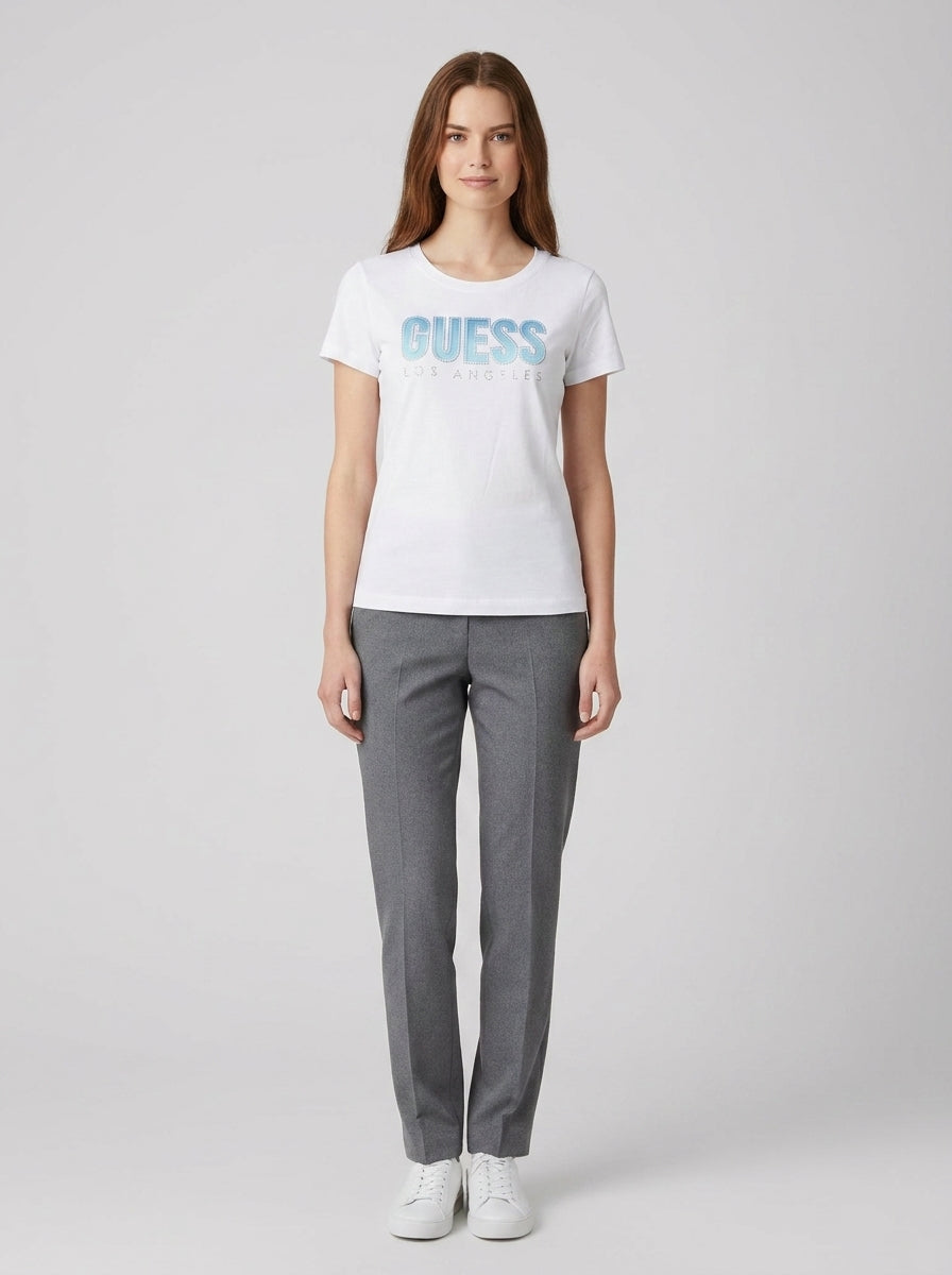 T-shirt CN SS GLITTER DEGRADE LOGO TEE - foto indossata