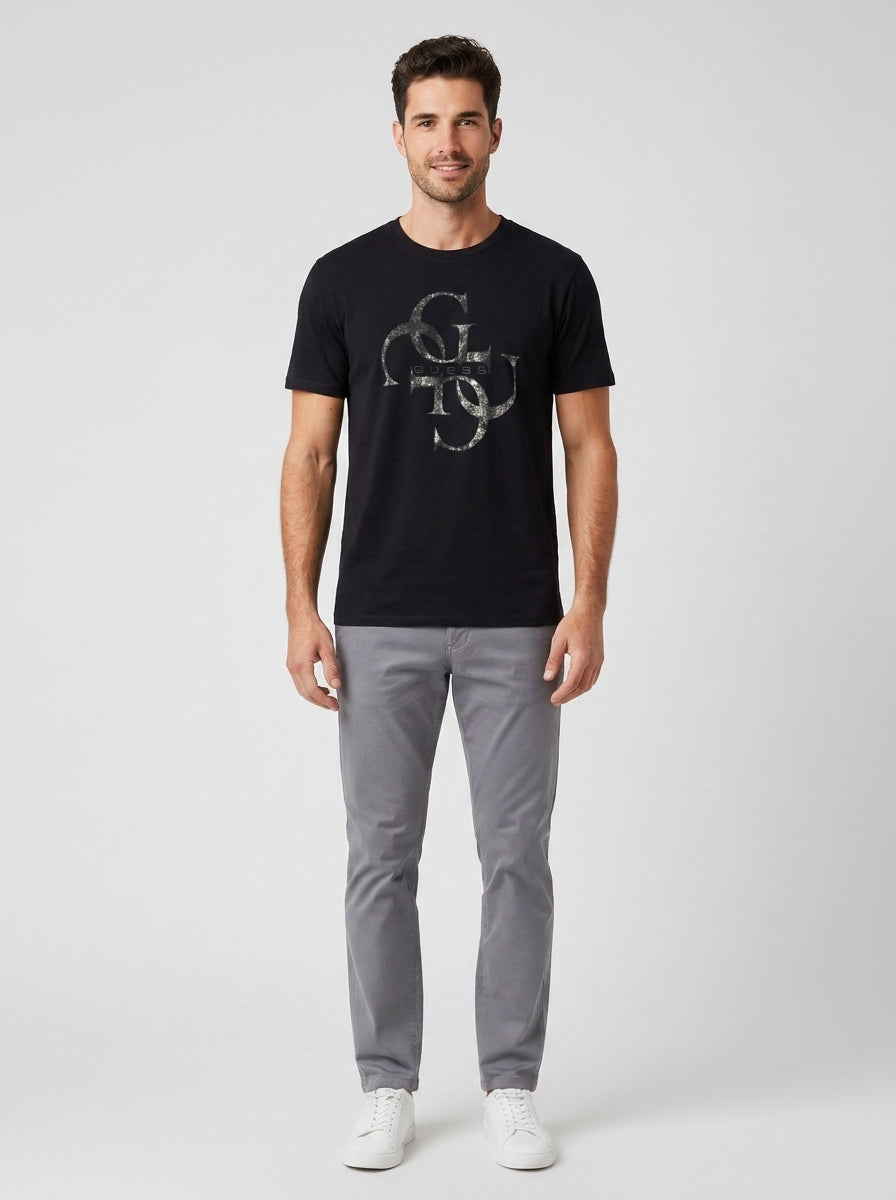 T-shirt Guess M6RI03I3Z14 SS BSC SHIMMER QUATTRO G - foto indossata