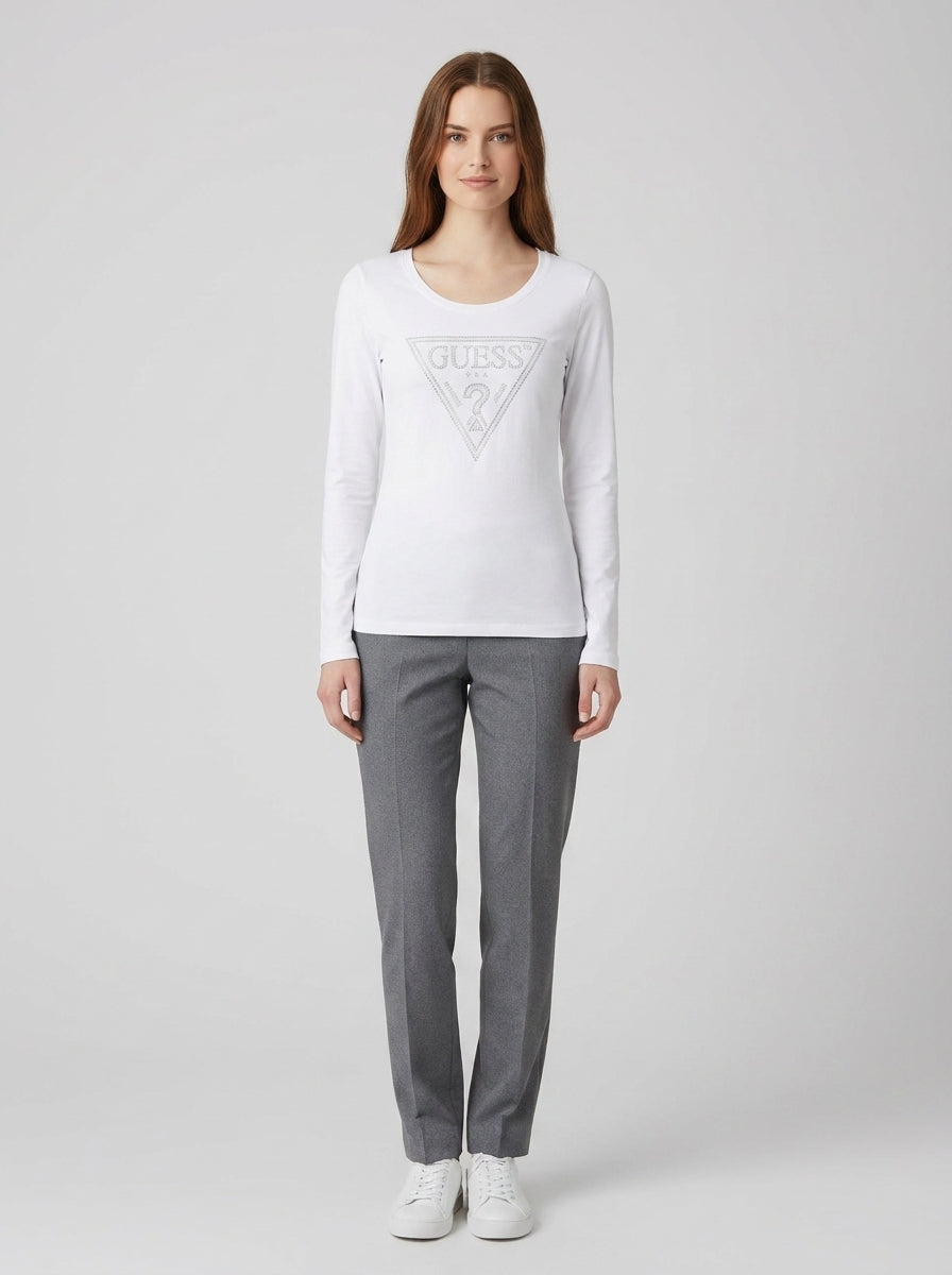 T-shirt LS CN SHINY TRIANGLE TEE - foto indossata