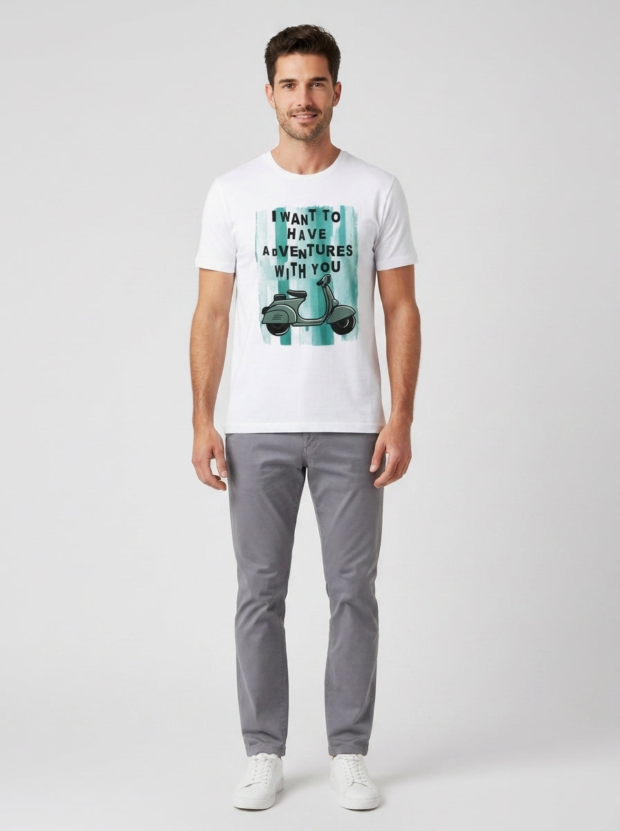 T-shirt Paricollo grafica OE1S2S4T - foto indossata