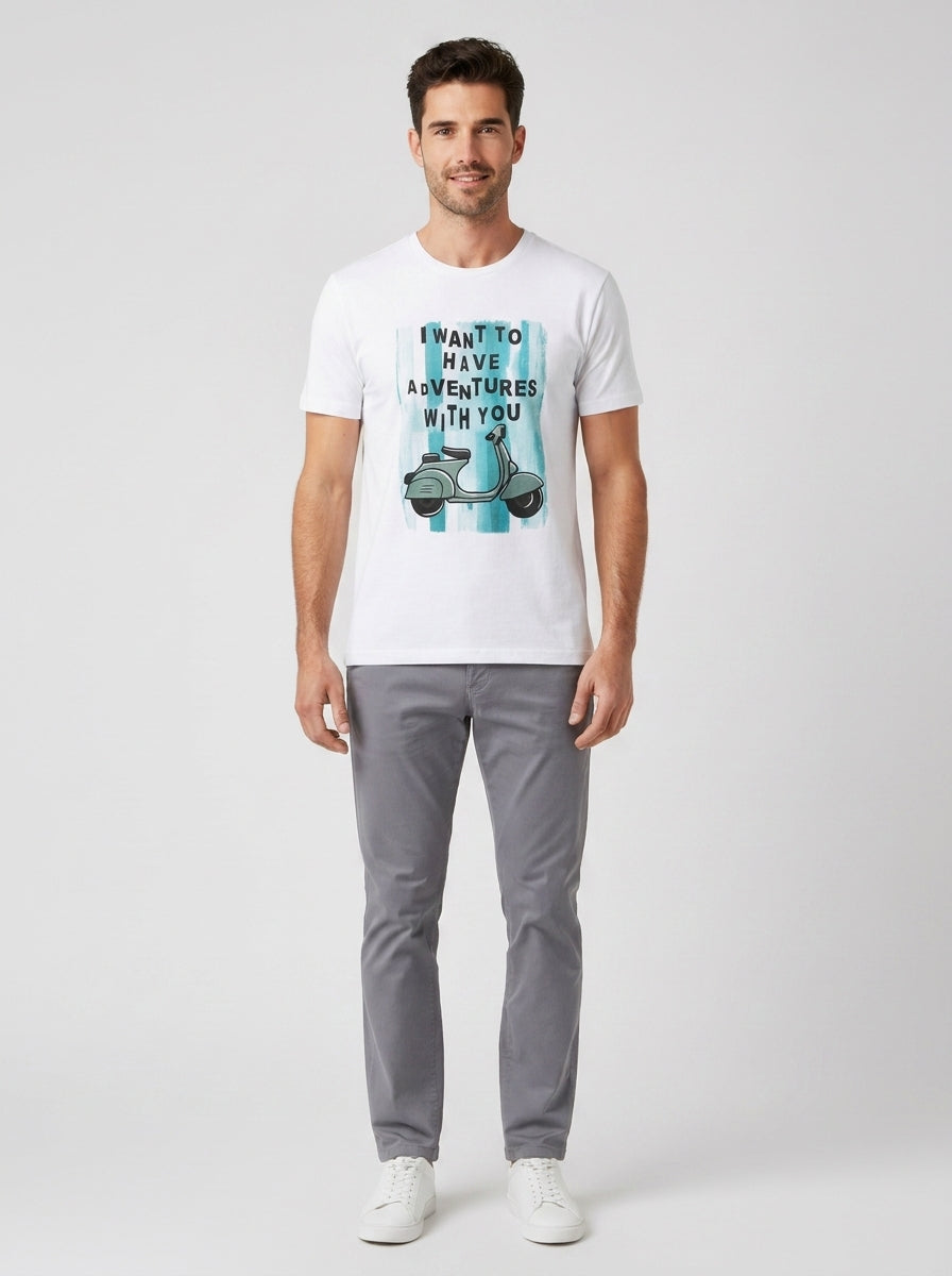 T-shirt Paricollo grafica OE1S2S4T - foto indossata