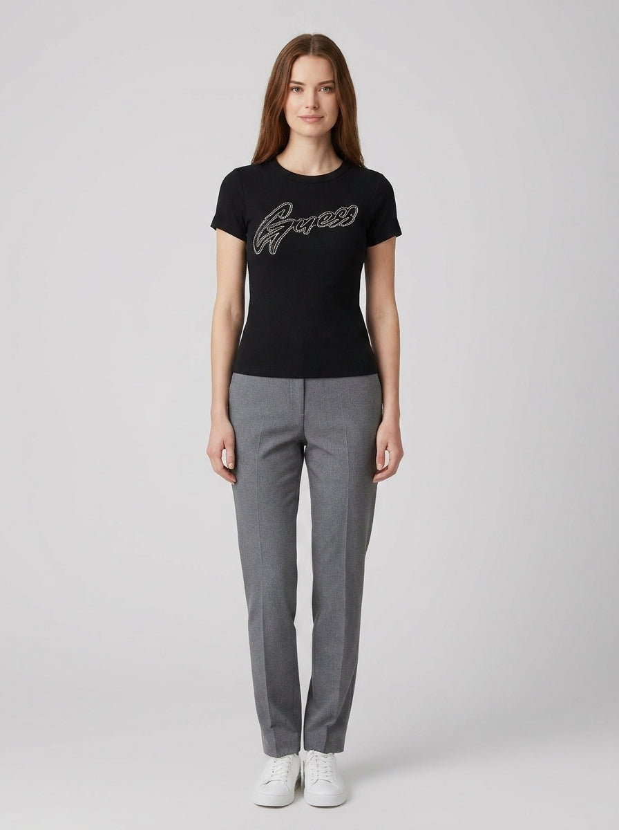 T-shirt SS CN RIB LOGO TEE - foto indossata