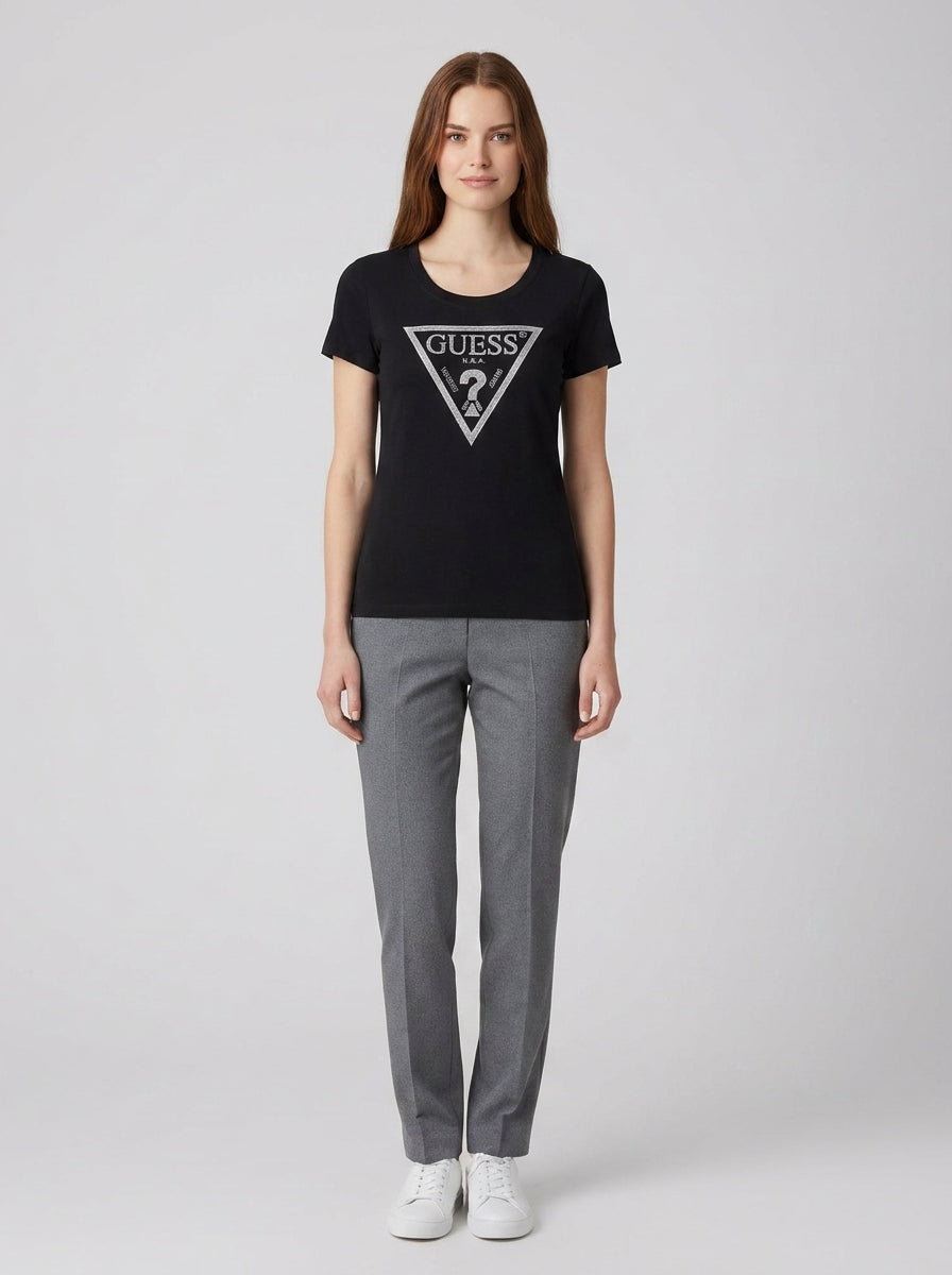 T-shirt SS CN SHINY TRIANGLE TEE - foto indossata