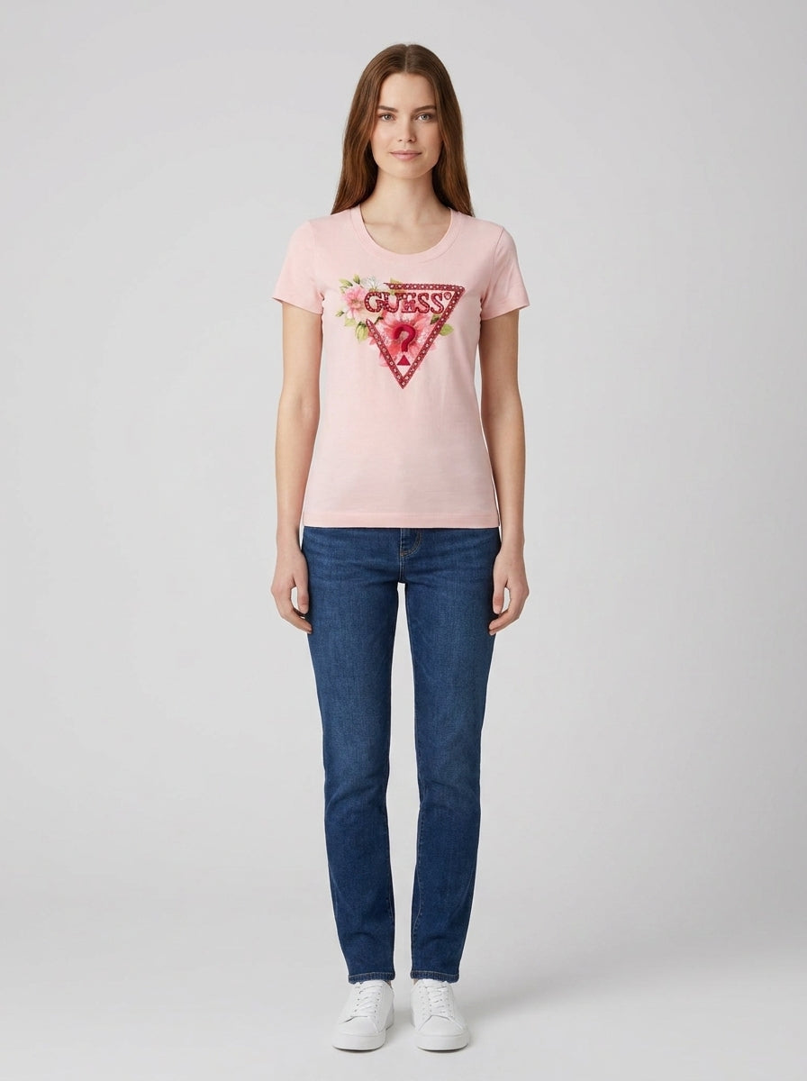T-shirt SS CN TRIANGLE BEADS TEE - foto indossata
