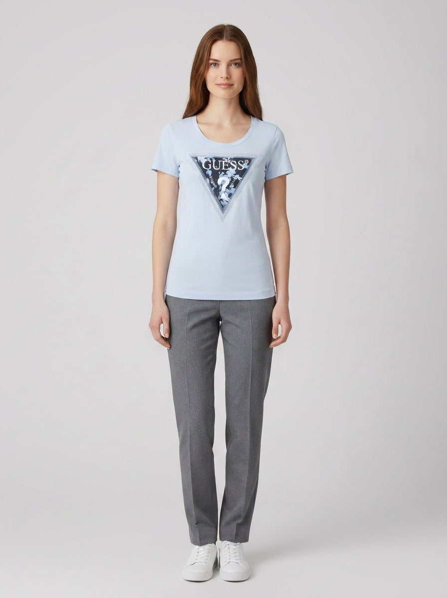 T-shirt SS CN TRIANGLE FLOWER TEE - foto indossata