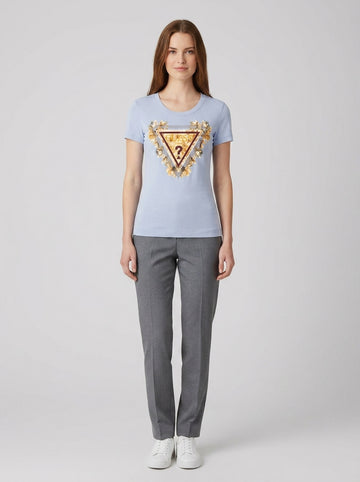 T-shirt SS TRIANGLE FLOWERS TEE - foto indossata