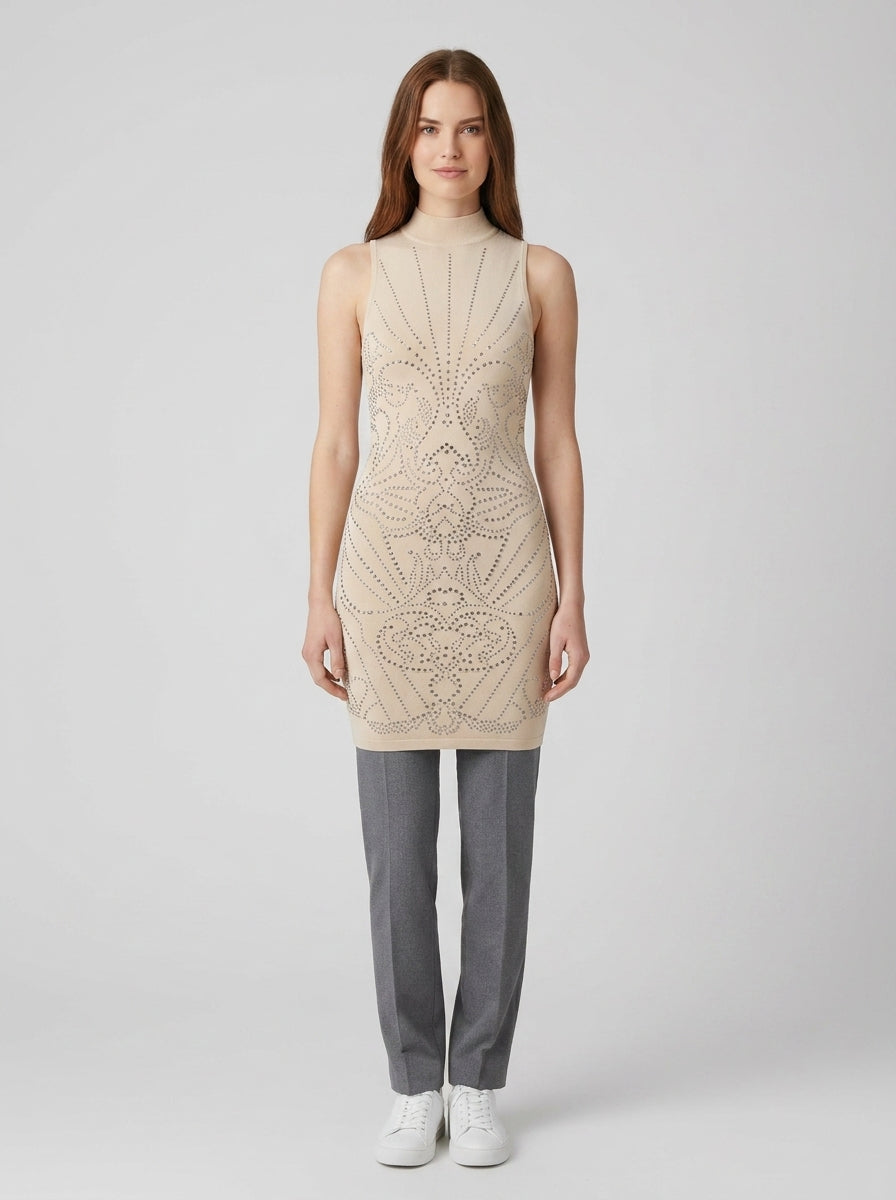 Vestiti RHINESTONE BODYCON MINI SWEATER DRESS - foto indossata