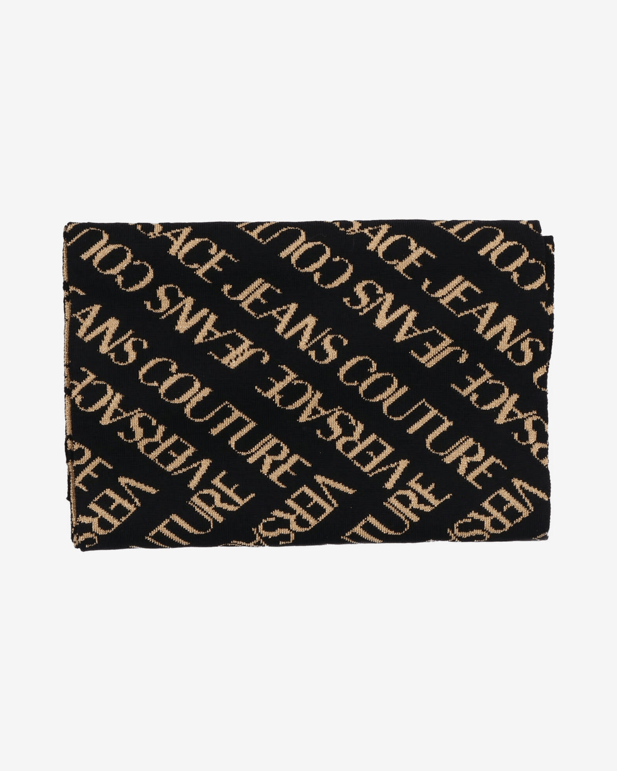 Sciarpa Versace Logo Lurex Nero Oro