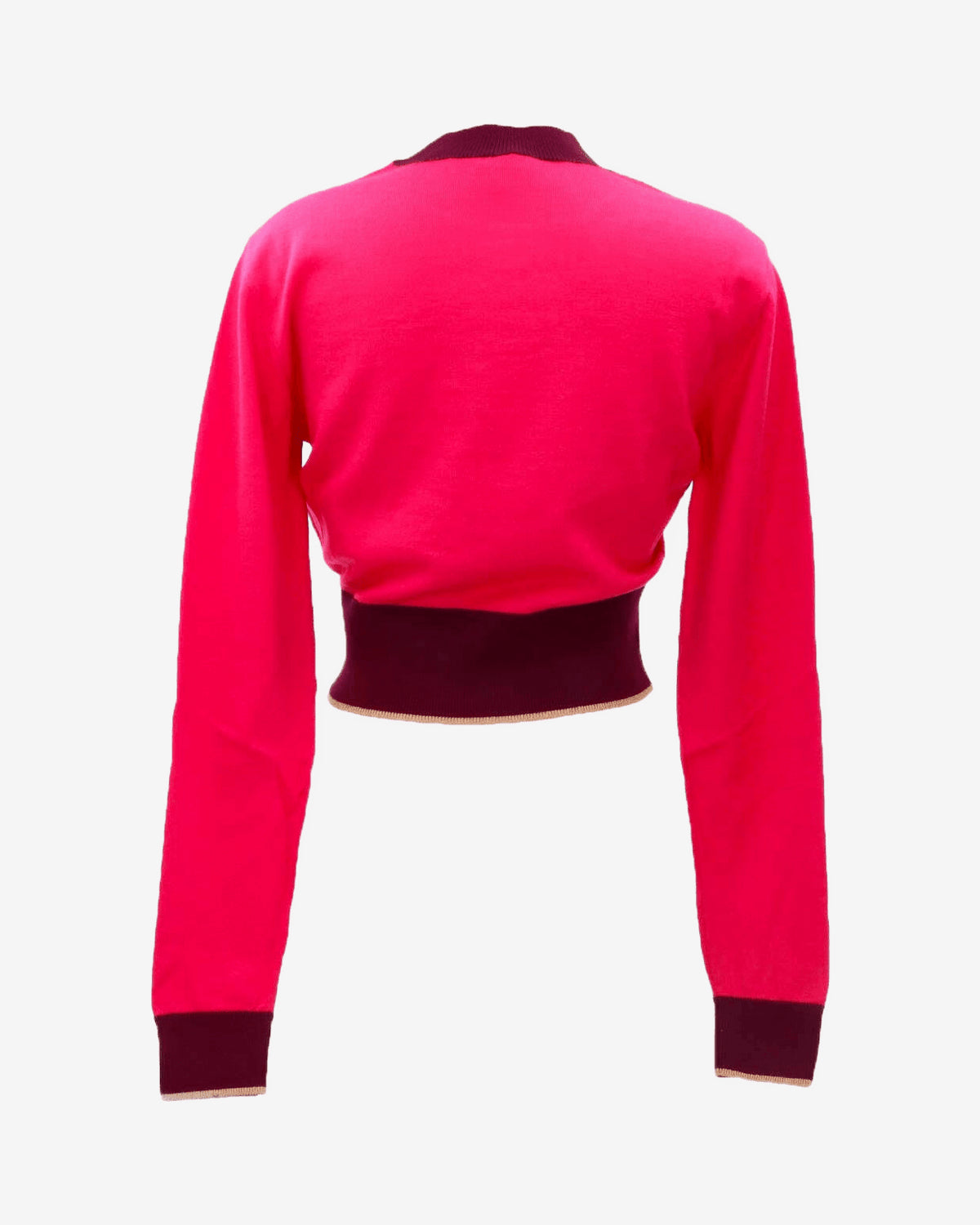 Maglione Versace Cropped Logo Fucsia