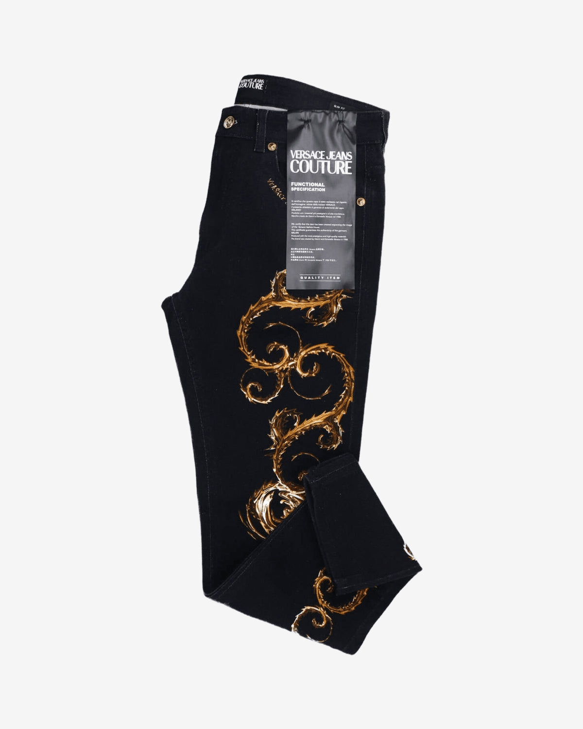 Jeans Versace Slim Barocco Nero Uomo