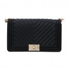 Handbag flat mahnattan medium Nero oro