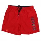 H32103 SWIM PANT WITH MACRO LOGO ON FRONT Rosso