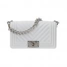 Flat S shoulderbag Bianco